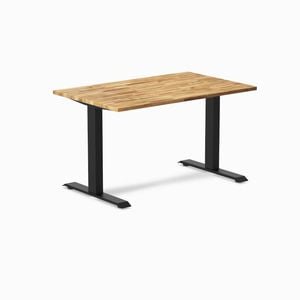 Desky Fixed Height Acacia Hardwood Desk 120x75cm Matte Black Leg