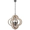 Telbix Omar Modern Pendant Hanging Lamp Light Wood Black Oak Wood Tones Distressed