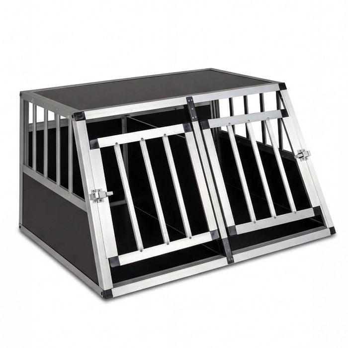 Costway Travel Dog Crate Cage Aluminum Transport Pet Box Chew-proof