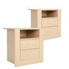 La Bella Oak 2 Set Bedside Table Side Storage Cabinet Nightstand Bedroom 2 Drawer 1 Shelf ZURI