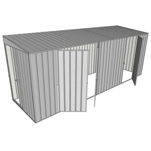 Build-a-Shed 1.5 x 5.2 x 2m Double and Single Hinged Side Door Skillion Shed - Zinc