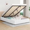 Alfordson Bed Frame Double Gas Lift Storage Base White