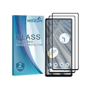2 Pack MEZON Google Pixel 7a (6.1") Full Cover Tempered Glass Screen Protectors