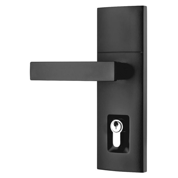 Gainsborough Matt Black Trilock Contemporary Angular Double Cylinder Leverset
