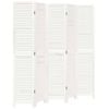 vidaXL Room Divider Privacy Screen Partition 5 Panels White Solid Wood Paulownia