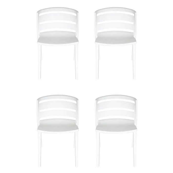 Sk Designer Living | Pack Of 4 | Mario Plastic Chair - White