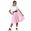50s Greaser Rock Roll Old School 1950s Girls Costume Pink Poodle Skirt L