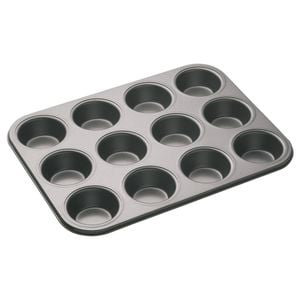Mastercraft 35x27cm Heavy Base 12-Cup Non-Stick Muffin Cupcake Pan - Black
