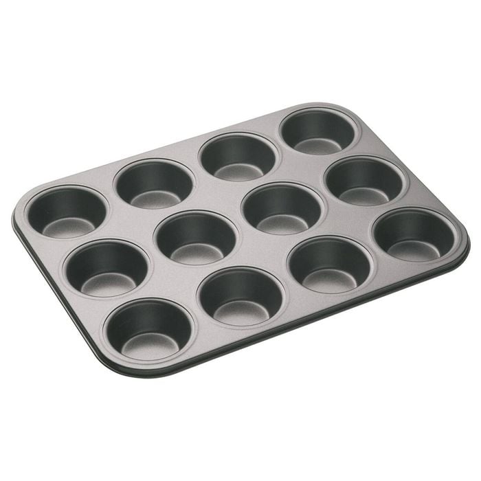 Mastercraft 35x27cm Heavy Base 12-Cup Non-Stick Muffin Cupcake Pan - Black