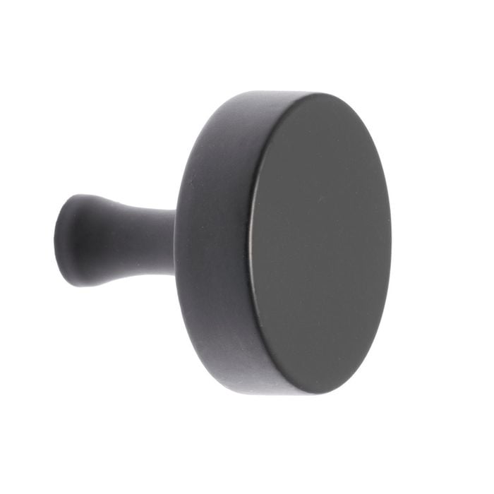 Lane 32mm Matte Black Thick Round Knob - 6 Pack