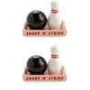 2x 2pc Flavour Mates 3D Salt & Pepper Shaker Duo Set 11x7x9cm Bowling Ball Pin