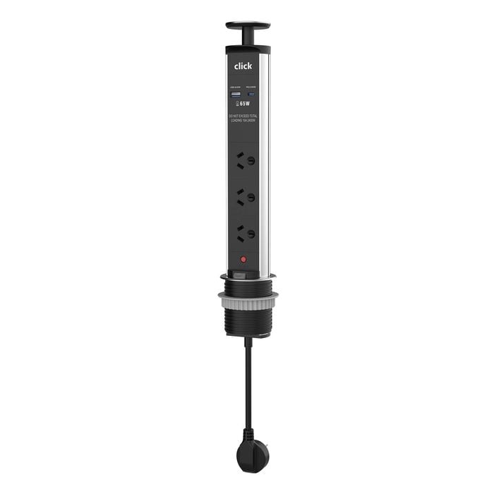 Click 3 Outlet Pop Up Powerboard With 3 AC Outlets