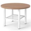 Costway Round Coffee Table 2Tier Modern Tea Cocktail Small-Natural