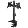 Up to 24" Dual LCD Screen Pole Mount Stand Monitor Bracket Desk Clamp Base VESA