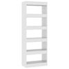 vidaXL Book Cabinet/Room Divider High Gloss White Engineered Wood Home Storage