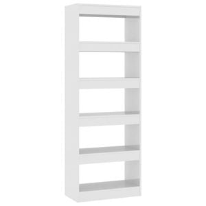 vidaXL Book Cabinet/Room Divider High Gloss White Engineered Wood Home Storage