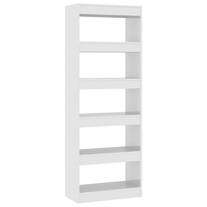 vidaXL Book Cabinet/Room Divider High Gloss White Engineered Wood Home Storage