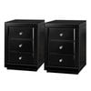 ALFORDSON 2x Mirrored Bedside Table Black