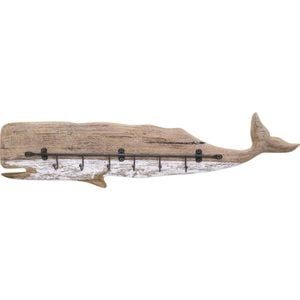 LVD Reclaimed Wood Rustic Whale Hook/Hanger 50.5x11cm