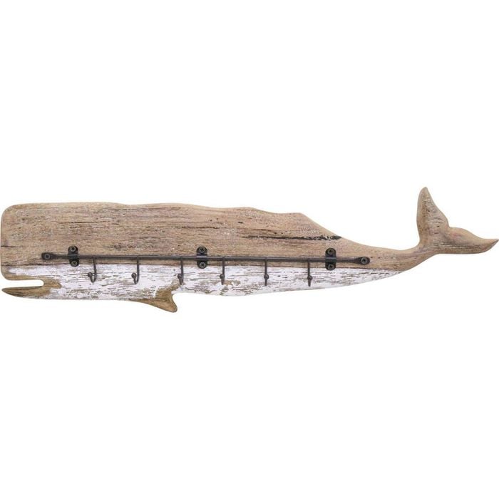 LVD Reclaimed Wood Rustic Whale Hook/Hanger 50.5x11cm