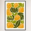 Galrie Vibrant Yellow Bell Pepper Art Print - Abstract Kitchen Wall Decor, Black Frame, A2 42 x 60cm (16 x 24inch)