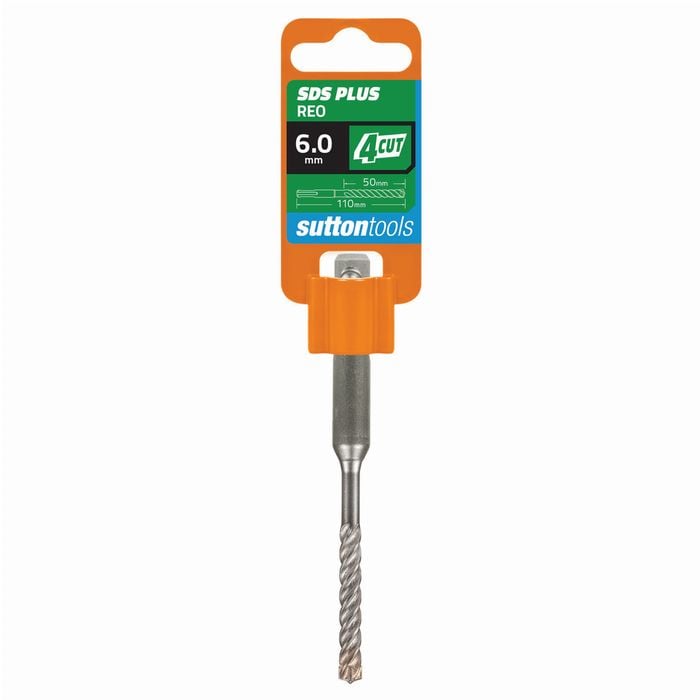 Sutton Tools 6.0 x 110mm 4 Cut SDS Plus Masonry Drill Bit