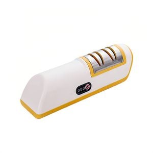 Catzon Rechargeable Electric Knife Sharpener Compact Cordless Sharpener-Yellow