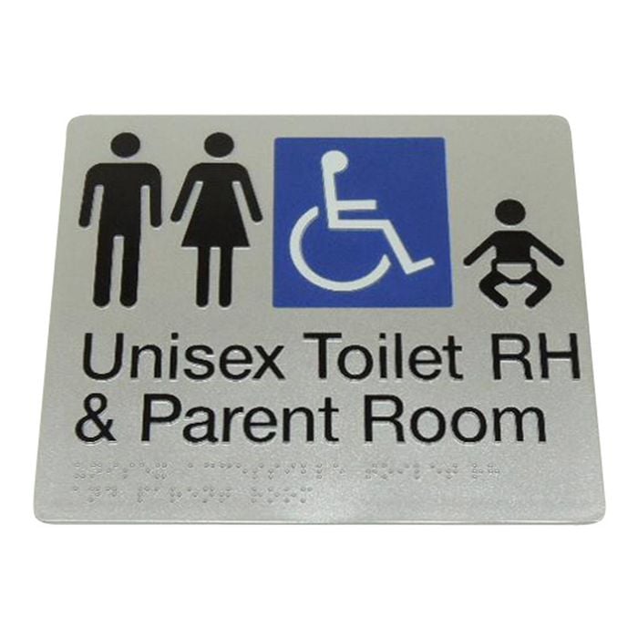 Bradley Unisex Toilet RH and Parent Room Braille Toilet Sign