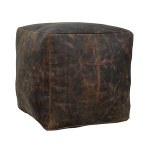 Old World Leather Ottoman