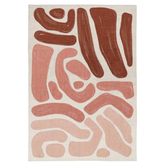 Loopsie-230cm X 160cm-sapa Pink And Red Abstract Washable Rug