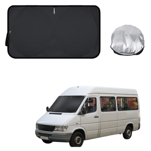 Front Windscreen Sun Shade for Mercedes-Benz Sprinter 1995 - 2006 (T1N) - XL 160 x 100 cm - Black