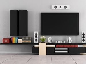Home theatre system with a widescreen tv