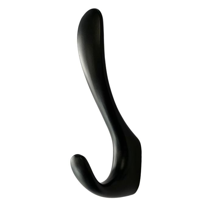 Taskmaster 120mm Matte Black Double Robe Hook - 120mm