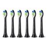 6pc Philips Sonicare W2 Optimal White Brush Head Black Replacement