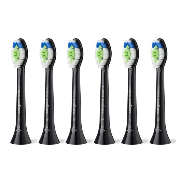 6pc Philips Sonicare W2 Optimal White Brush Head Black Replacement