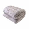 Luxury Faux Fur Animal Throw Rug 127 x 152 cm Taupe Reindeer