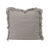 Naturally Sheepskins 45x45cm Grey French Linen Cushion With Lambskin Trim (with Insert)