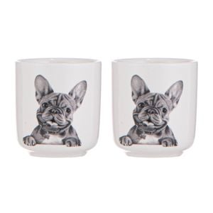 Ashdene Peeking Pups French Bulldog Set Of 2 Egg Cups