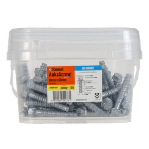 Ramset 8 x 60mm Galvanised AnkaScrew Masonry Anchor - 100 Pack