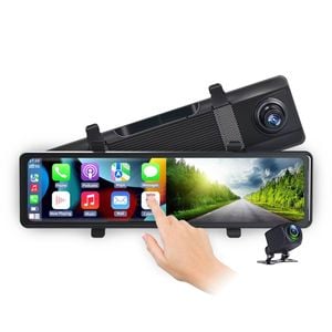 Elinz 11.26" Clip On Rear View Mirror Carplay & Android Auto Real 4K + 1080P Dual Dash Cam Camera WiFi ADAS Car DVR