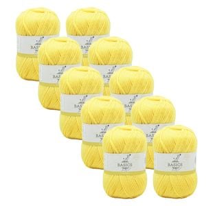 10x Malli Footy Yellow Blend Basic 100g Knitting Craft Yarn Acrylic/poly