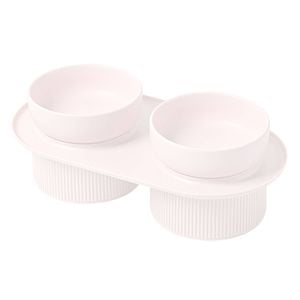 TODO Cermic Pet Food Bowl Water Feeder - White