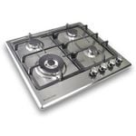 Kleenmaid 60cm Stainless Steel 4 Burner Gas Cooktop With Wok Burner