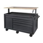 Pinnacle 142cm 56" Black Matte Tool Trolley With Adjustable Height Top