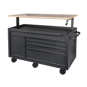 Pinnacle 142cm 56" Black Matte Tool Trolley With Adjustable Height Top