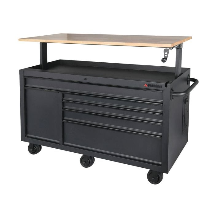Pinnacle 142cm 56" Black Matte Tool Trolley With Adjustable Height Top