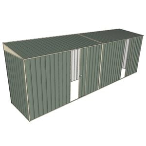 Build-A-Shed 1.2 x 6.0 x 2.0m Skillion Dual Single Sliding Side Doors Shed - Green