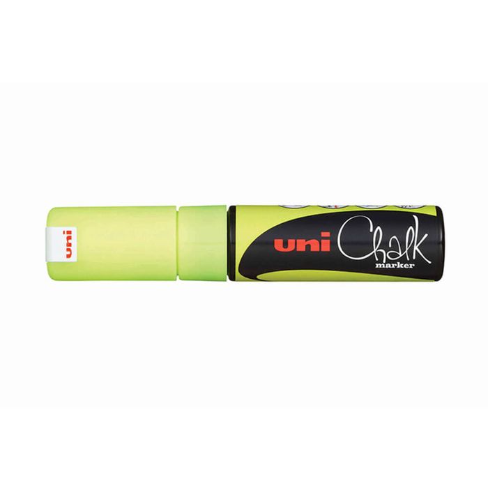 Uni Chisel Tip Chalk Marker 8.0mm (Fluoro Yellow)