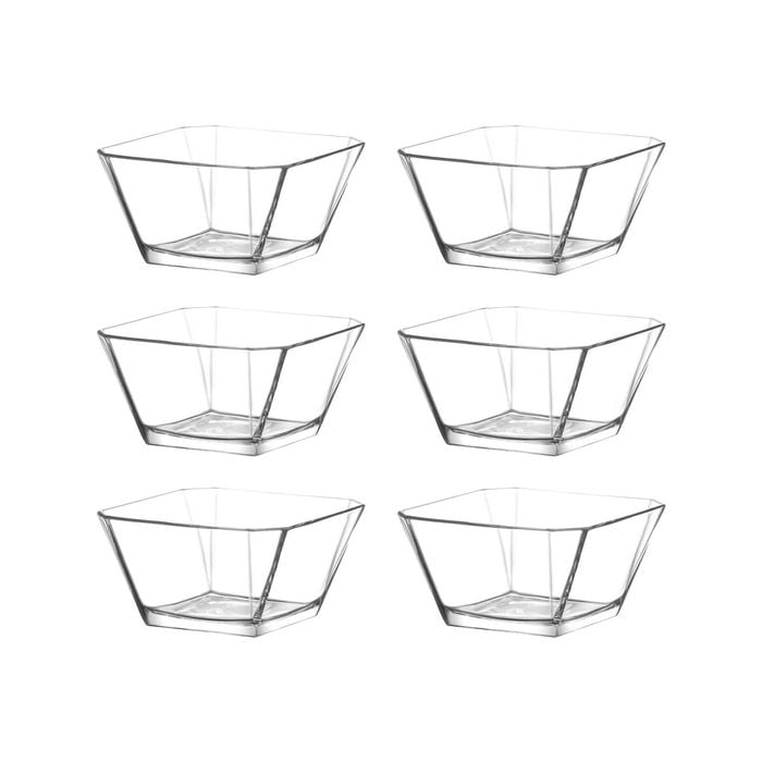 LAV Karen Stacking Glass Serving Bowls - 10.5cm - Clear - Pack of 6