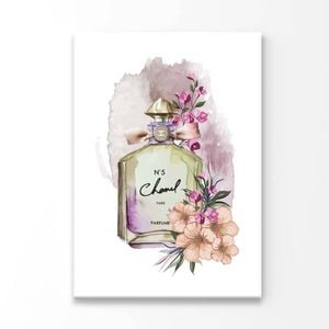 Green Peach Color Fashion Bottle Print 100% Australian Made 50x75cm (Stretched Canvas)